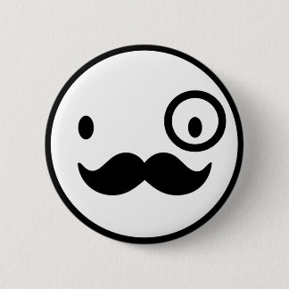 fancy mustchace face 2 inch round button