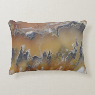 Fancy Natural Rock Mossy Agate Photo Designed Accent Pillow