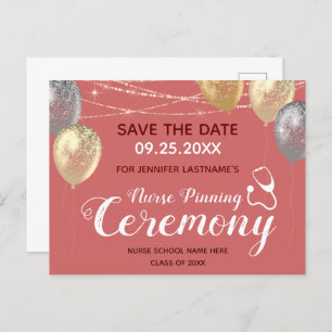 Fancy Nurse Pinning Ceremony Save the Date Postcard