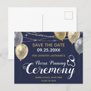 Fancy Nurse Pinning Ceremony Save the Date Postcard