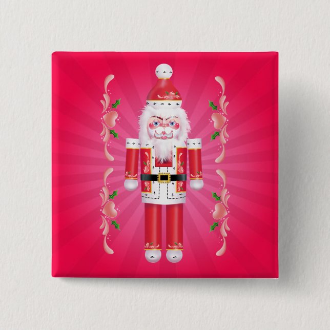 FANCY NUTCRACKER by SHARON SHARPE 2 Inch Square Button (Front)