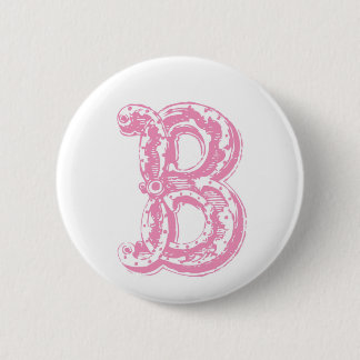 Fancy Old Style Font Monogram Letter B 2 Inch Round Button