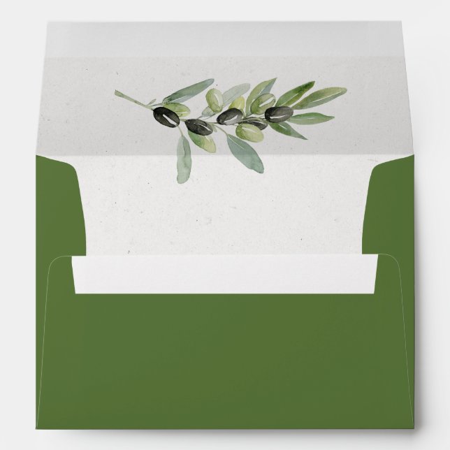 Fancy olive branch and modern calligraphy envelope (Back (Bottom))
