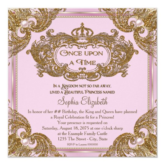 Fancy Once Upon a Time Birthday Party Card