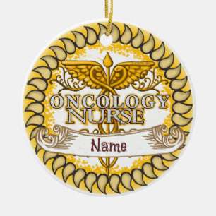 Fancy Oncology Nurse Ceramic Ornament