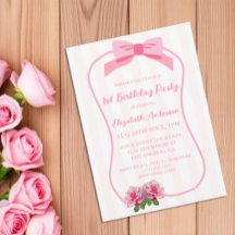 Fancy One Bow Floral 1st Birthday