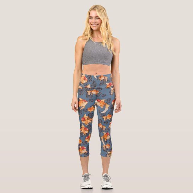 Fancy Oranda Goldfish Capri Leggings (Front)
