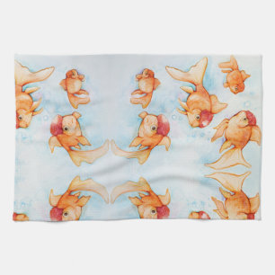 Fancy Oranda Goldfish Kitchen Towel