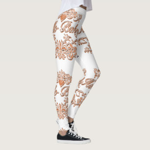 Fancy Orange Hello Baby Leggings