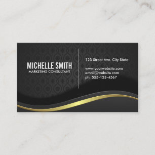 Fancy Ornate Design   Metallic Background Business Card