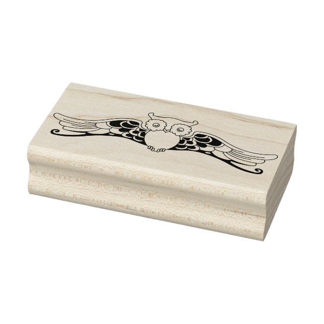 fancy owl art stamp (Stamp)