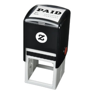 Fancy PAID Date Check Number Business Square Self-inking Stamp