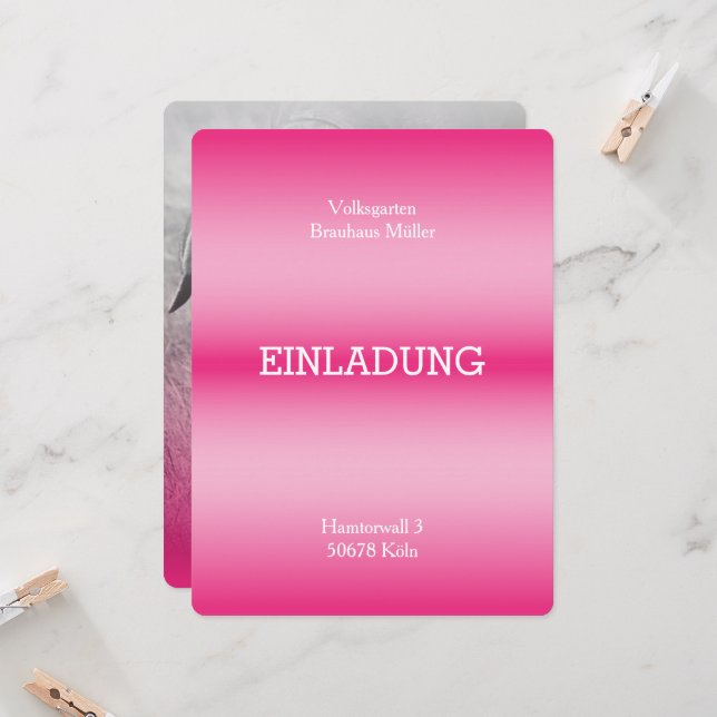 fancy pale red fog invitations  (Front/Back In Situ)