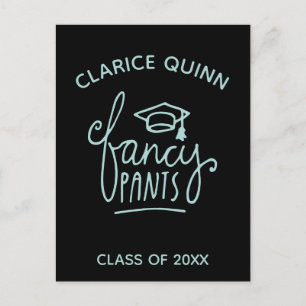 Fancy Pants Funny Grad Party Invite Postcard