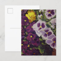 Fancy Pants Pansies Colourful Floral Postcard