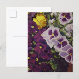 Fancy Pants Pansies Colourful Floral Postcard