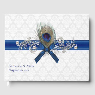 Fancy Peacock Feather Wedding Guest Book