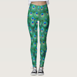 Fancy Peacock Feathers All-Over-Print Leggings