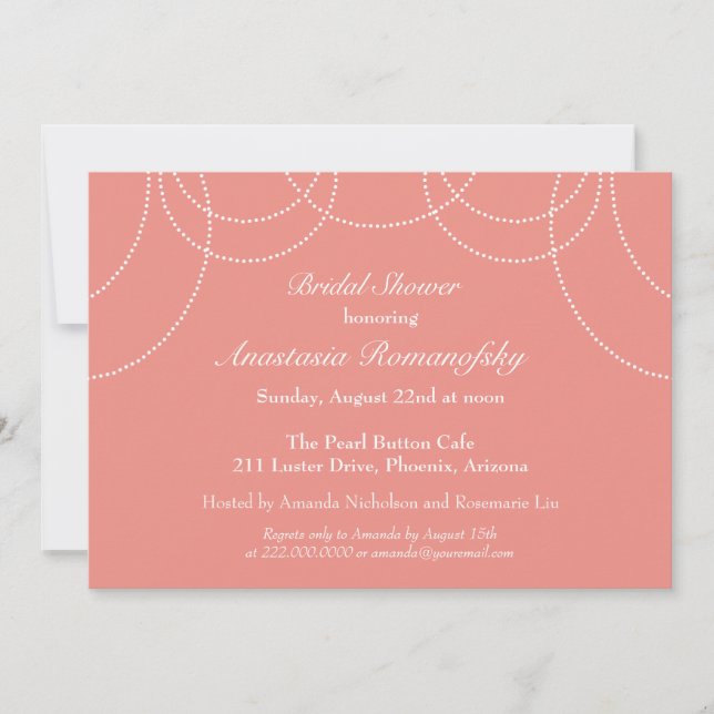 Fancy Pearls Bridal Shower Invitation (Front)