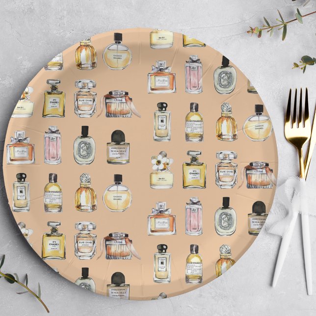 Fancy Perfume Bottles Pattern Paper Plate (Creator Uploaded)