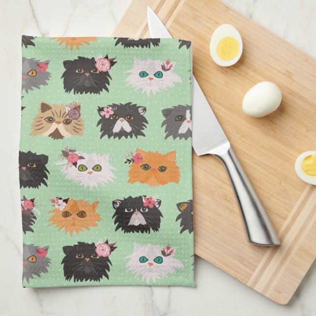 Fancy Persian Cats Kitchen Towel (Quarter Fold)