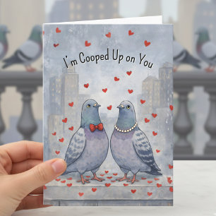 Fancy Pigeons bird lovers Valentine Holiday Card