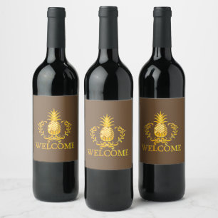 Fancy Pineapple Welcome Wine Label