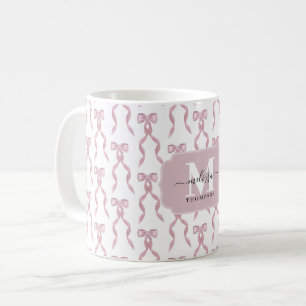 Fancy Pink Bow Pattern Coffee Mug