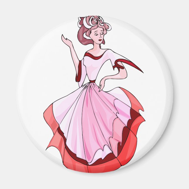Fancy Pink Dancer Magnet (Front)