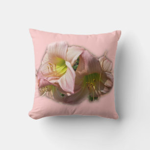 Fancy Pink Daylilies Throw Pillow