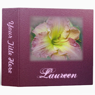 Fancy Pink Daylily Blossom Binder