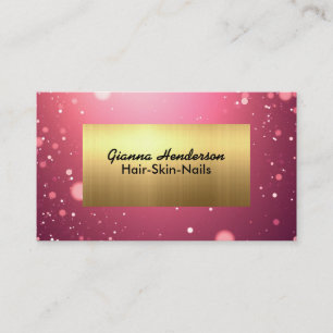 Fancy Pink Glitter And Gold  Business Card