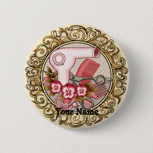 Fancy Pink Pansy Beautician 2 Inch Round Button