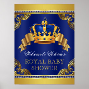 Fancy Prince Baby Shower Welcome Signs
