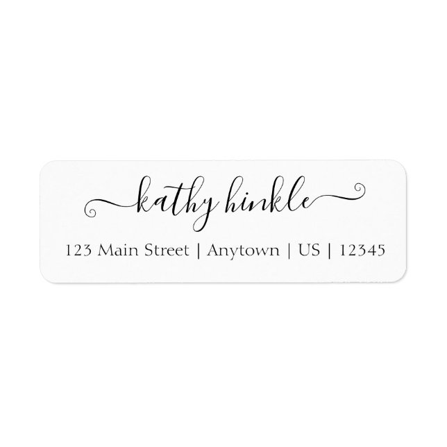 Fancy Print Return Address Label (Devant)