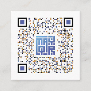Fancy QR Code Square Business Card