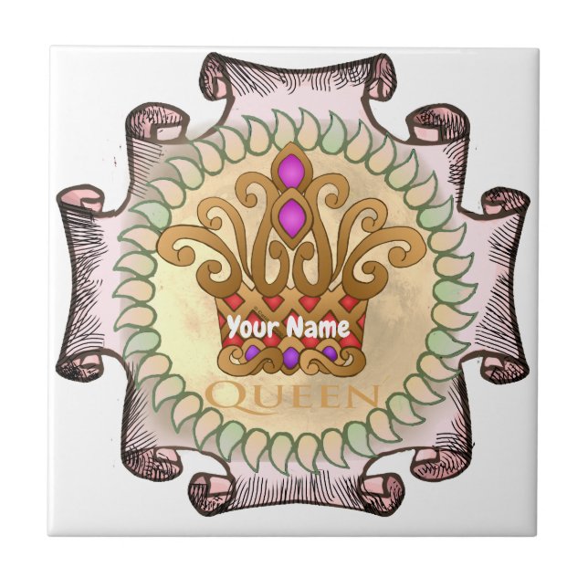 Fancy Queen Crown  Tile (Front)