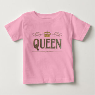 Fancy Queen Lettering - Grand Medieval Royal Crown Baby T-Shirt