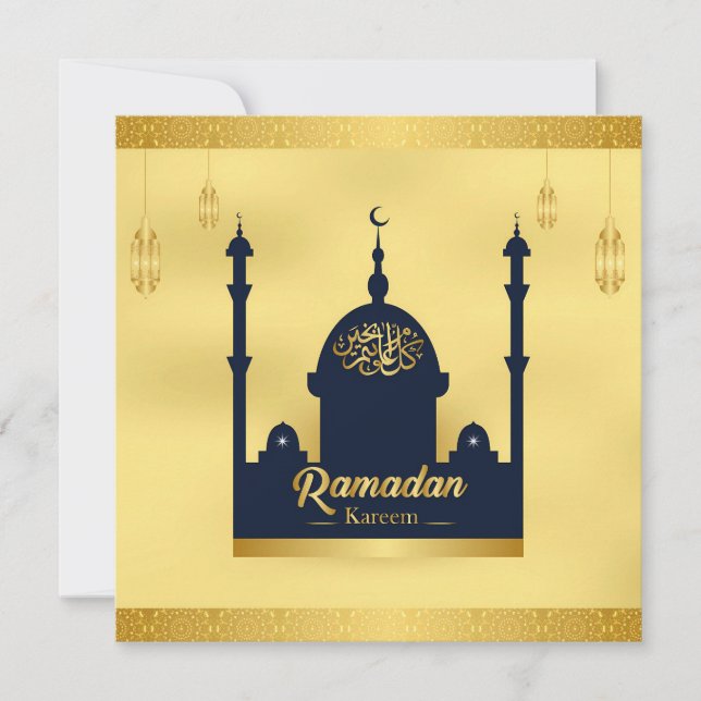 Fancy Ramadan Kareem Arabic Gold Muslim Holiday (Front)