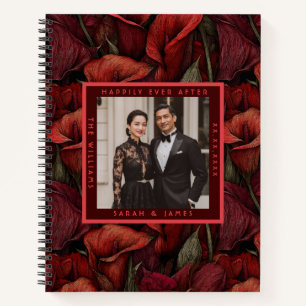 Fancy Red Calla Lilies Aesthetic Countryside Weddi Notebook
