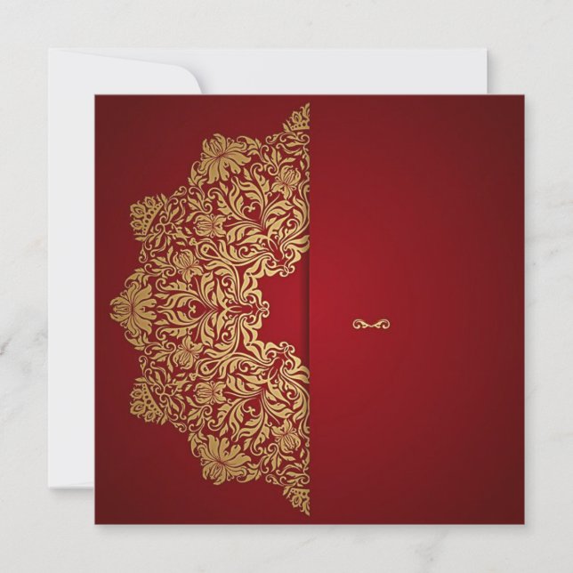 Fancy Red Gold Invitation (Front)