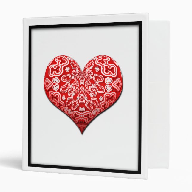 Fancy Red Heart Binder (Front/Inside)