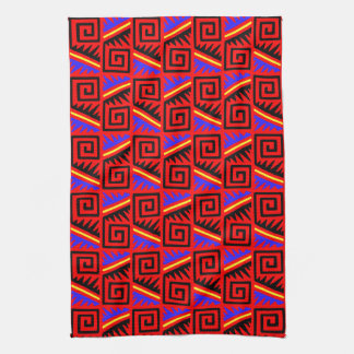 Fancy Red Mexican Pattern Kitchen Towel