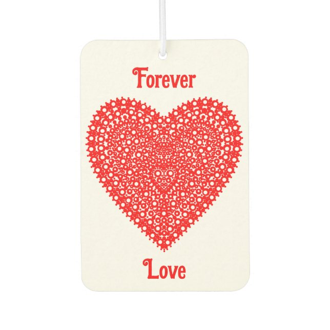 Fancy Red Romantic Heart Customizeable Air Freshener (Front)