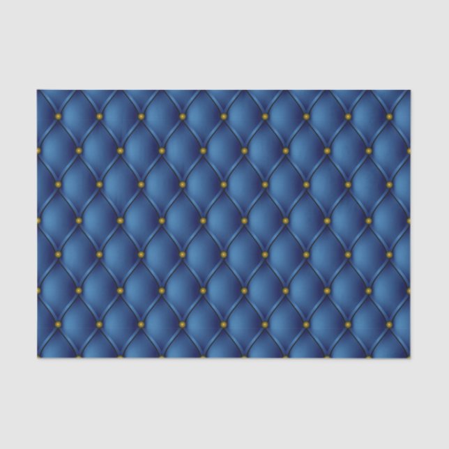 Fancy Regal Royal Blue Diamond Tuft Print Tissue Paper (Front)