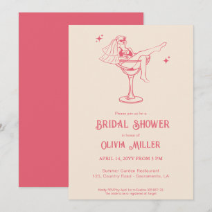 Fancy retro Bridal Shower Margarita Invitation