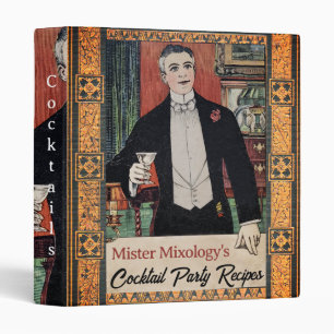 Fancy Retro Cocktail Recipes Binder
