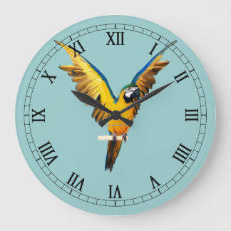 Fancy Roman Numeral Bird Wall Clock