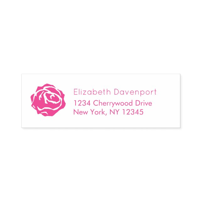 Fancy Rose Illustration with Bold Font Self-inking Stamp (Design)