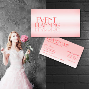 Fancy Rose Pink Noble Mirror Letters Professional Business Card